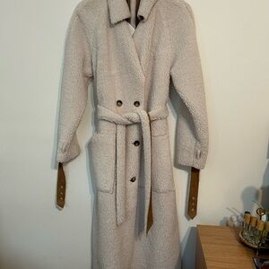 NWT mid length sherpa jacket